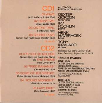 2CD Dexter Gordon: At The Subway Club 1973