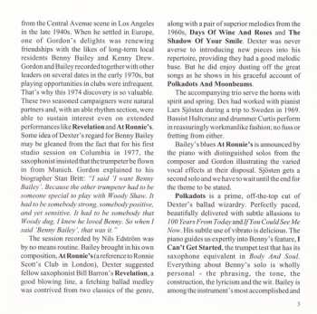 CD Dexter Gordon - Benny Bailey Quintet: Revelation