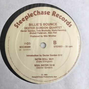 LP Dexter Gordon Quartet: Billie's Bounce