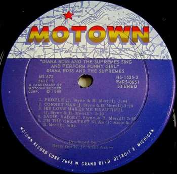 LP Diana Ross: Sing And Perform "Funny Girl"