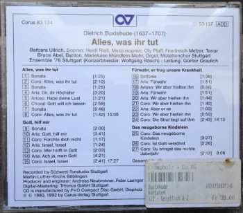 CD Dieterich Buxtehude: Alles, Was Ihr Tut. Kantaten
