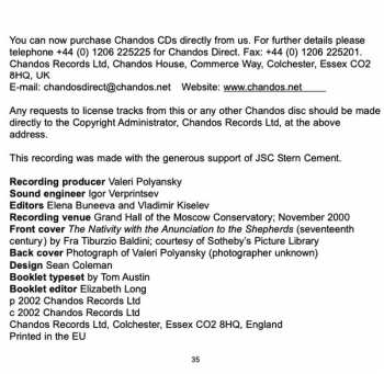 CD The Russian State Symphony Cappella: Sacred Concertos. Volume 6, Concertos For Double Choir, Nos 1-10
