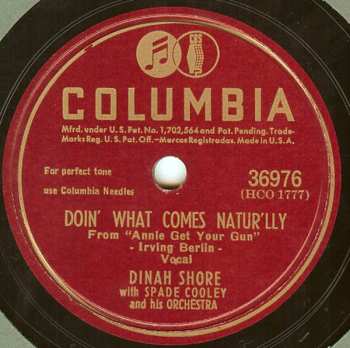 LP Dinah Shore: Doin' What Comes Natur'lly