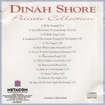 CD Dinah Shore: Private Collection