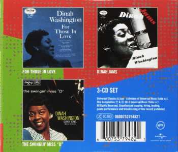 3CD Dinah Washington: 3 Essential Albums