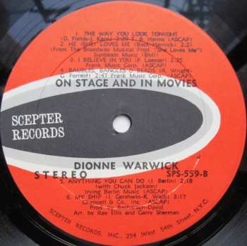 LP Dionne Warwick: On Stage And In The Movies
