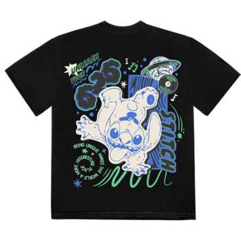 Merch Disney: Disney Unisex T-shirt: Stitch Handstand (black) (back Print) (small) S