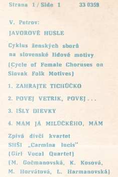 2SP Dívčí Kvartet SHŠI „Carmina Lucis": Svět Hudbou Otevřený / Music - A Channel To  Life