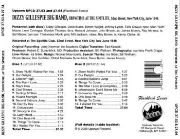 2CD Dizzy Gillespie Big Band: Showtime At The Spotlite, 52nd Street, New York City, June 1946