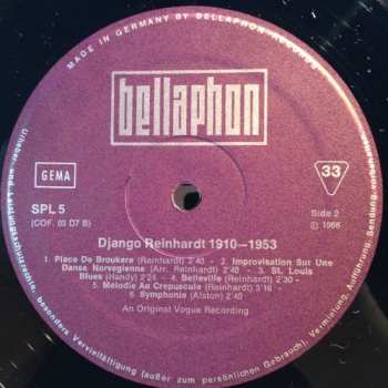 5LP/Doos Django Reinhardt: 1910 - 1953
