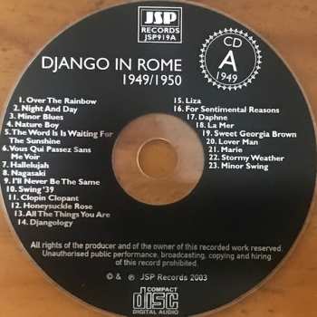 4CD Django Reinhardt: Django In Rome 1949 / 1950