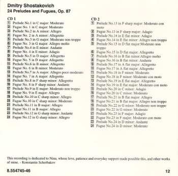 2CD Dmitri Shostakovich: 24 Preludes And Fugues, Op 87
