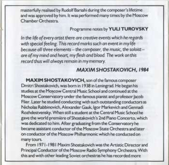 CD Dmitri Shostakovich: Concerto No. 1 (For Piano, Trumpet And Strings Op. 35) / Chamber Symphony Op. 110a