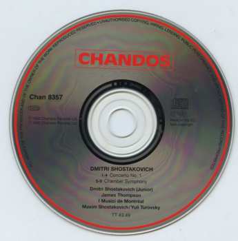 CD Dmitri Shostakovich: Concerto No. 1 (For Piano, Trumpet And Strings Op. 35) / Chamber Symphony Op. 110a