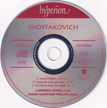 CD Dmitri Shostakovich: Music For Viola And Piano