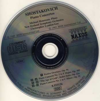 CD Dmitri Shostakovich: Piano Concertos Nos. 1 And 2 • Festive Overture • "The Age Of Gold"