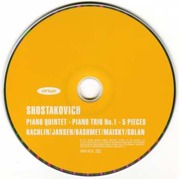 CD Dmitri Shostakovich: Piano Quintet - Trio No. 1 - 5 Pieces (Live In Vienna)