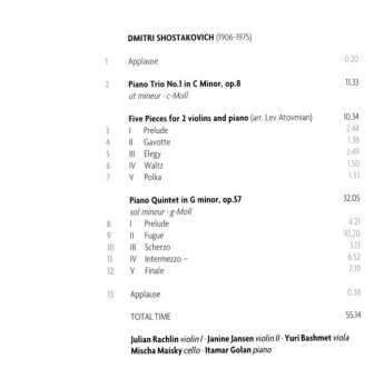 CD Dmitri Shostakovich: Piano Quintet - Trio No. 1 - 5 Pieces (Live In Vienna)