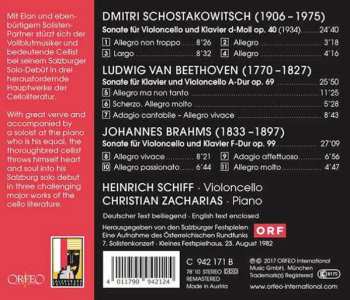 CD Ludwig van Beethoven: Schostakowitsch: Sonate D-Moll, Op. 40; Beethoven: Sonate A-Dur, Op. 69; Brahms: Sonate F-Dur, Op. 99