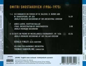 CD Dmitri Shostakovich: Six Romances On Verses By English Poets / Scottish Ballad / Suite On Poems By Michelangelo