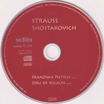 CD Richard Strauss: Sonatas For Violin & Piano