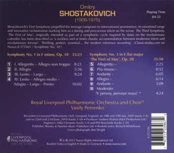 CD Dmitri Shostakovich: Symphony No. 1 • Symphony No. 3 'The First Of May'