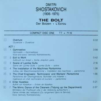 2CD Dmitri Shostakovich: The Bolt (Complete)