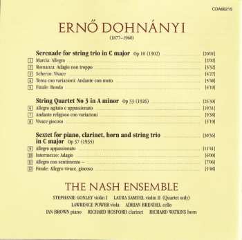 CD Ernst von Dohnányi: String Quartet No 3 · Serenade For String Trio · Sextet For Piano, Clarinet, Horn & String Trio