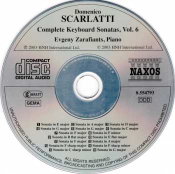 CD Domenico Scarlatti: Complete Keyboard Sonatas Vol. 6