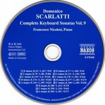 CD Domenico Scarlatti: Complete Keyboard Sonatas Vol. 9