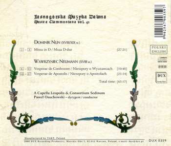 CD Dominik Nun: Missa In D / Vesperae De Confessore, Vesperae De Apostolis
