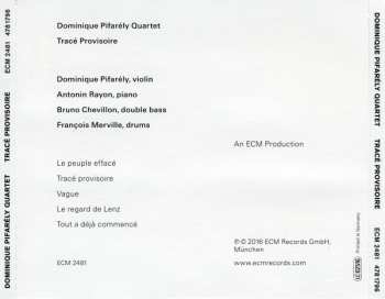 CD Dominique Pifarély Quartet: Tracé Provisoire