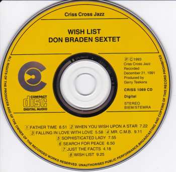 CD Don Braden Sextet: Wish List