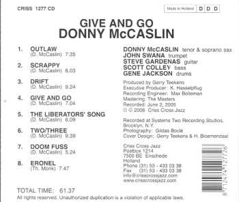 CD Donny McCaslin: Give And Go
