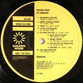 LP Donovan: Golden Hour Of Donovan