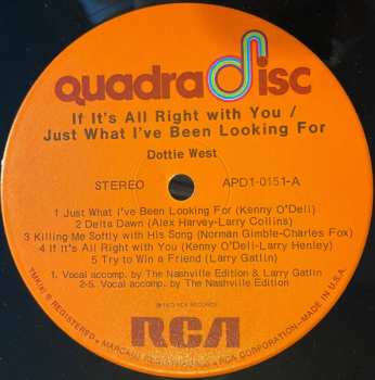 LP Dottie West: If It's All Right With You/Just What I've Been Looking For