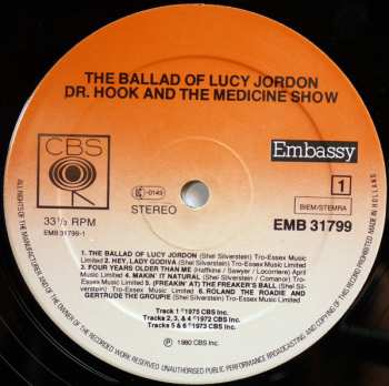 LP Dr. Hook & The Medicine Show: The Ballad Of Lucy Jordon