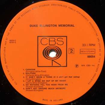2LP Duke Ellington And His Orchestra: Memorial