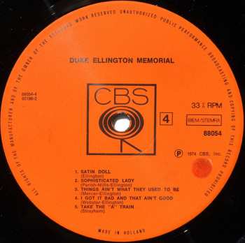 2LP Duke Ellington And His Orchestra: Memorial