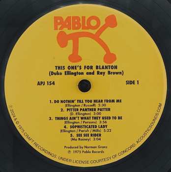 LP Duke Ellington: This One's For Blanton LTD | NUM