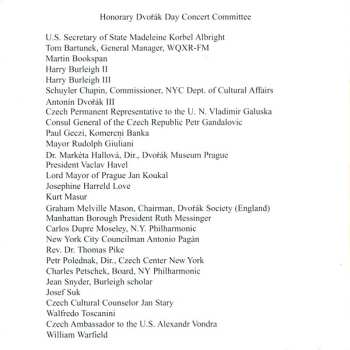 CD Antonín Dvořák: Dvořák Day Concert, Symphony No. 9 "From The New World" + Sonatina, Humoresque, Fanfare + "Deep River" 