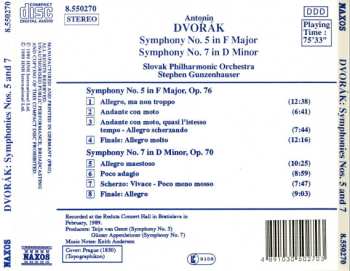 CD Antonín Dvořák: Symphonies Nos. 5 And 7