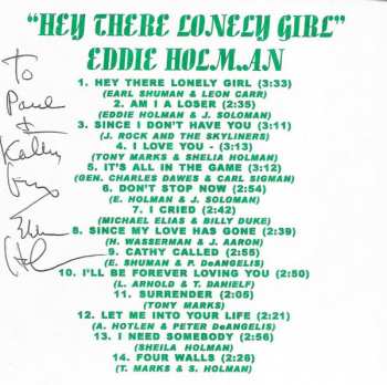 CD Eddie Holman: Hey There Lonely Girl 