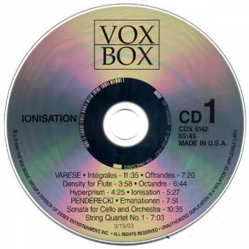 2CD Krzysztof Penderecki: Ionisation