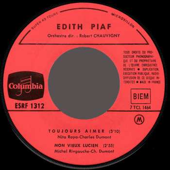 SP Edith Piaf: Non, Je Ne Regrette Rien