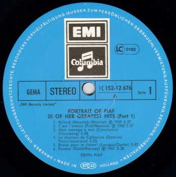 2LP Edith Piaf: Portrait Of Piaf - 25 Of Her Greatest Hits