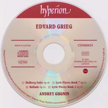CD Edvard Grieg: Holberg Suite, Ballade & Lyric Pieces