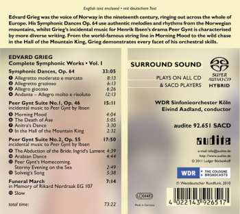 SACD Edvard Grieg: Complete Symphonic Works • Vol. 1