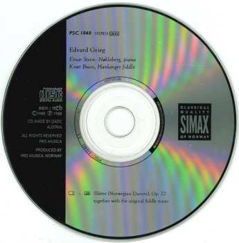 CD Edvard Grieg: Slåtter / Norwegian Peasant Dances, Op.72 With The Original Fiddle Tunes From Telemark