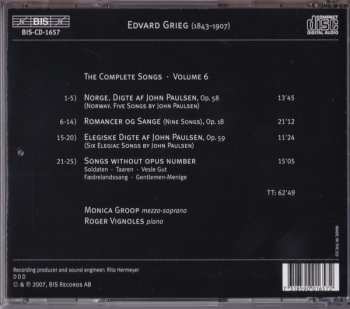 CD Edvard Grieg: The Complete Songs Vol. 6